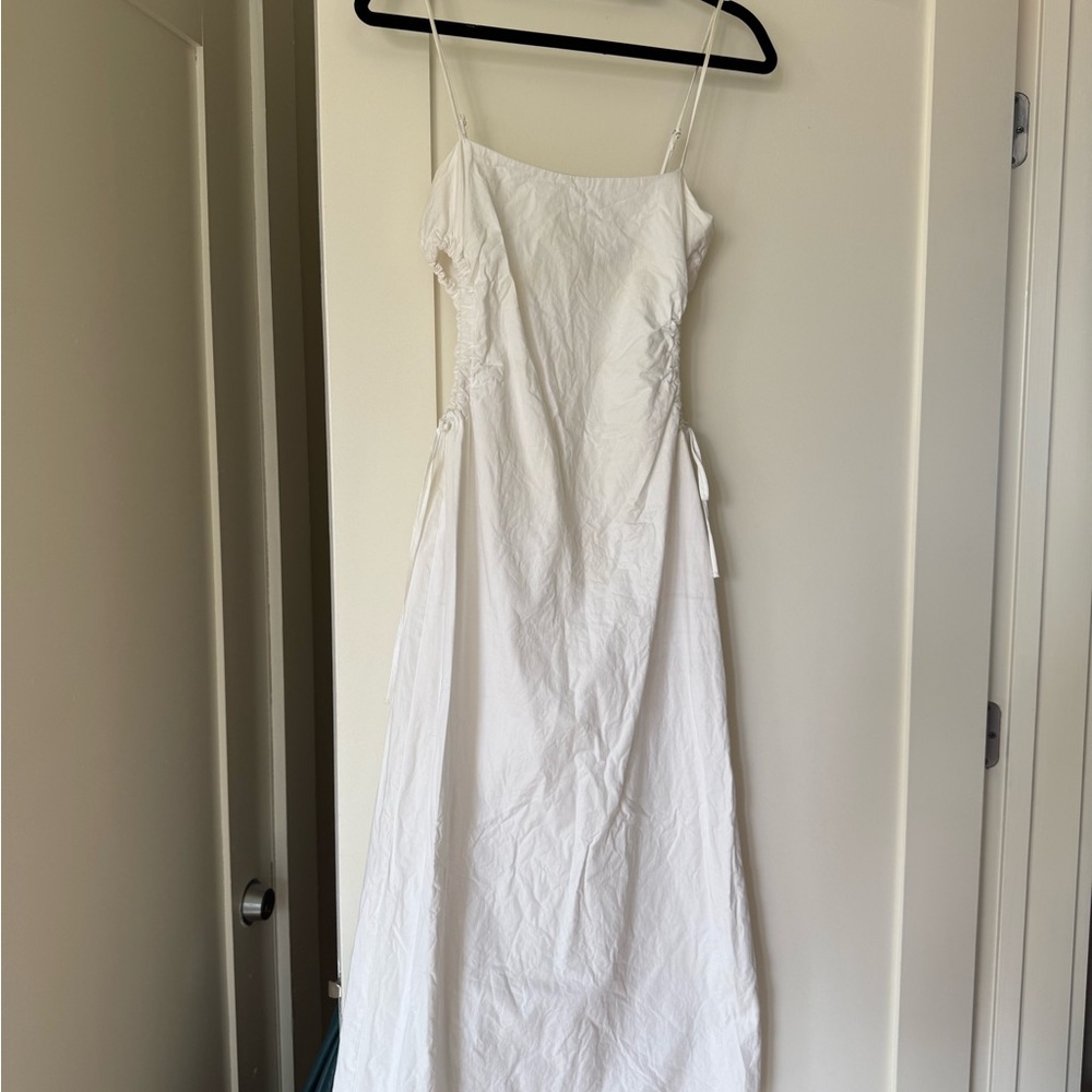 Zara White Maxi Dress with Spaghetti Straps